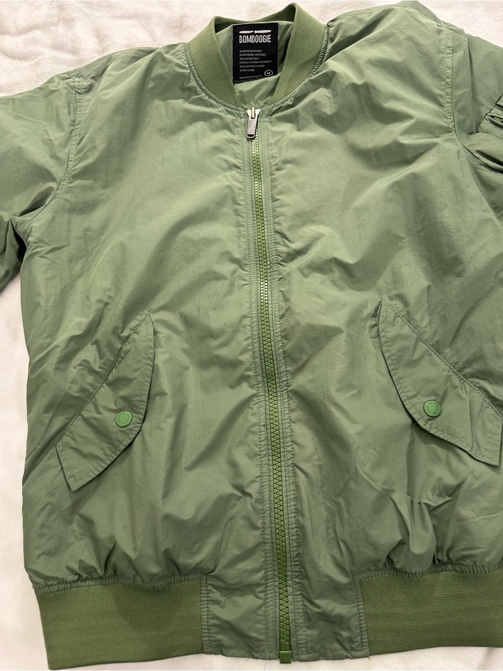Bomboogie Men’s Olive Green bomber Jacket size Medium